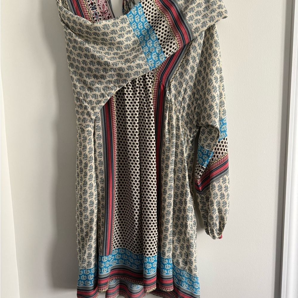 Zara Boho Long Sleeve Print Dress